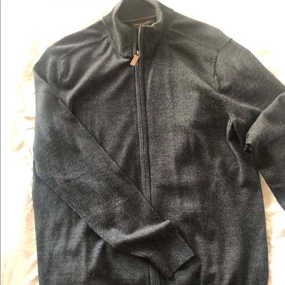 Grey L Banana Republic zip up sweater blazer - Picture 1 of 6